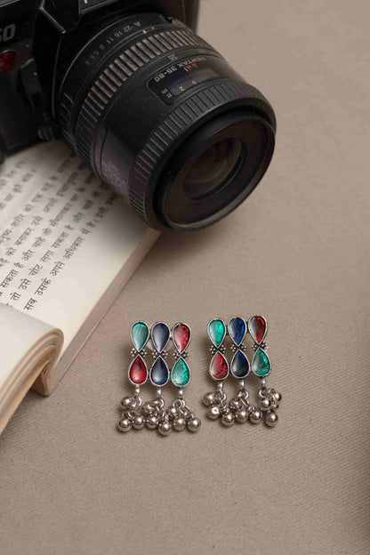 Oxodise Meena with Dangling Beads and Round Charm