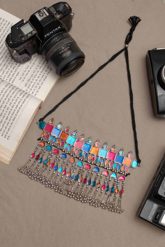 Oxodise Meena Choker with Multicolor Enamel Accents