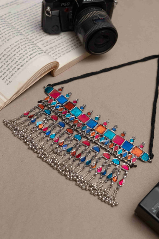 Oxodise Meena Choker with Multicolor Enamel Accents