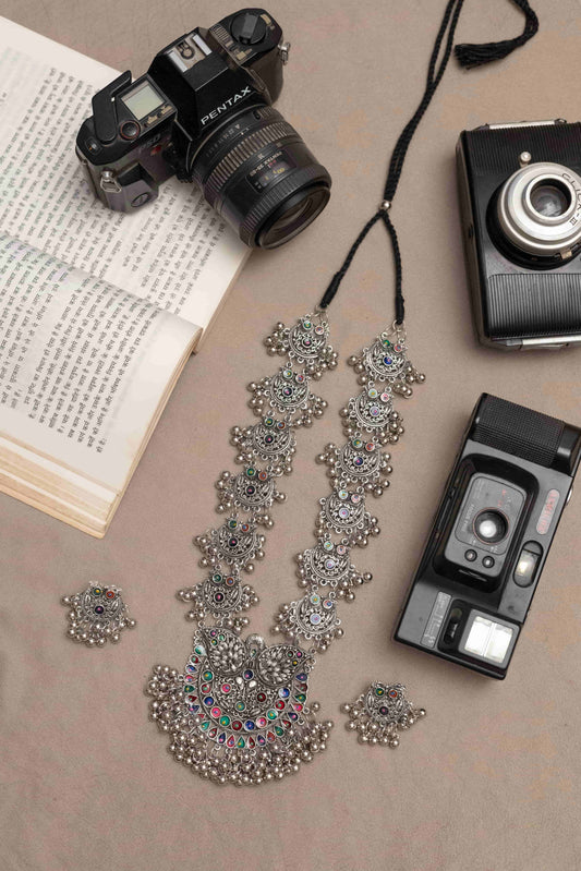 Oxodise Vibrant Meena Necklace with Detailed Beads