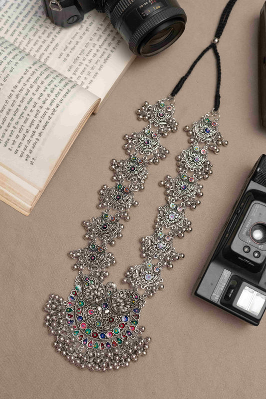 Oxodise Vibrant Meena Necklace with Detailed Beads