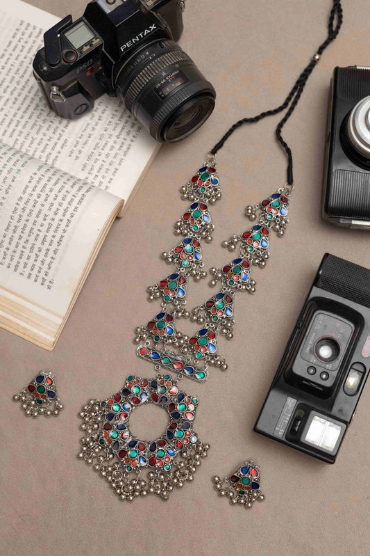 Oxodise Multicolor Beaded Meena Jewelry Set