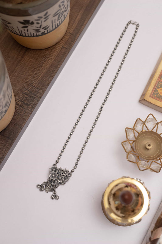 Oxodise Chain Pendant with Ghungroo Detailing & Earrings