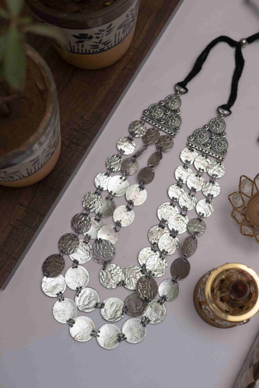 Oxodise Triple Layer Coin Necklace Set