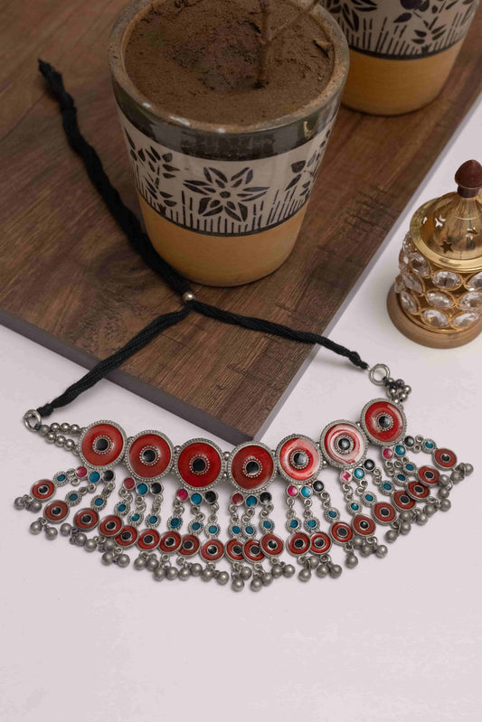 Oxodise Meena Choker with Dangling  Beads