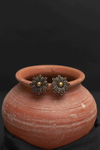 Oxodise Combo Two Tone Choker with Floral Charm & Tika