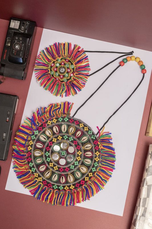 Mirror Fabric Full Set with Kodi & Tassels (2 Panja)