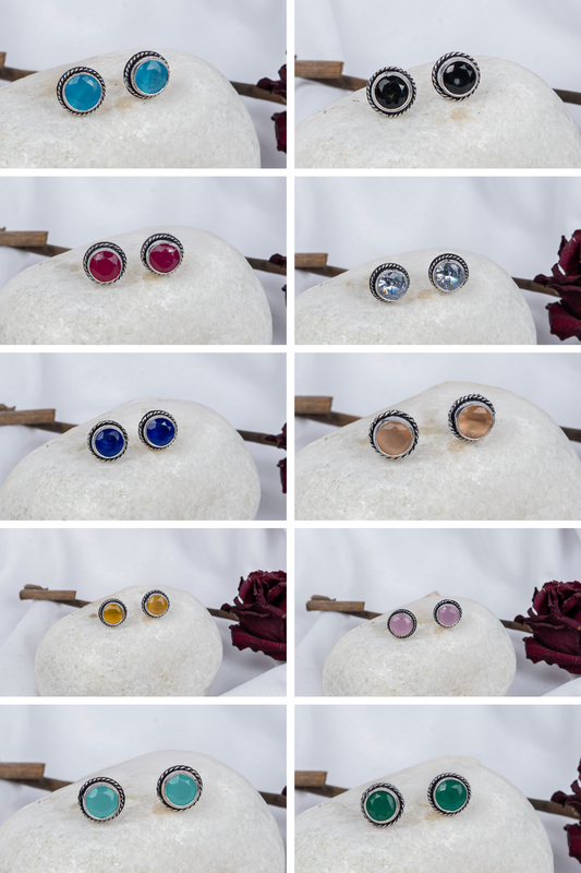 Oxodise Earring with Multicolor Cabochons (Pack Of 10)