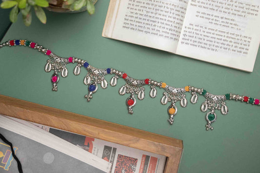 Oxodise Belt with Dangling Cabochons Charms