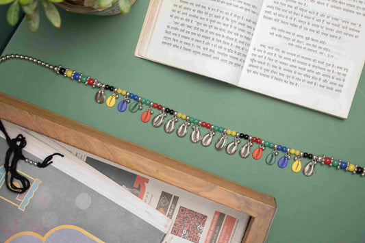 Oxodise Belt with Silver & Multicolor Hanging Kodi (Cowrie Shells)